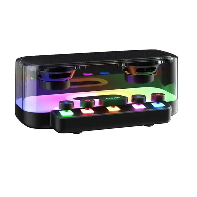 RGB Transparent Lightweight Bluetooth Speaker with Punk Keyboard, 3D Surround Sound and TF/USB/Type-C Interface RGB Transparent Lightweight Bluetooth Speaker with Punk Keyboard, 3D Surround Sound and TF/USB/Type-C Interface